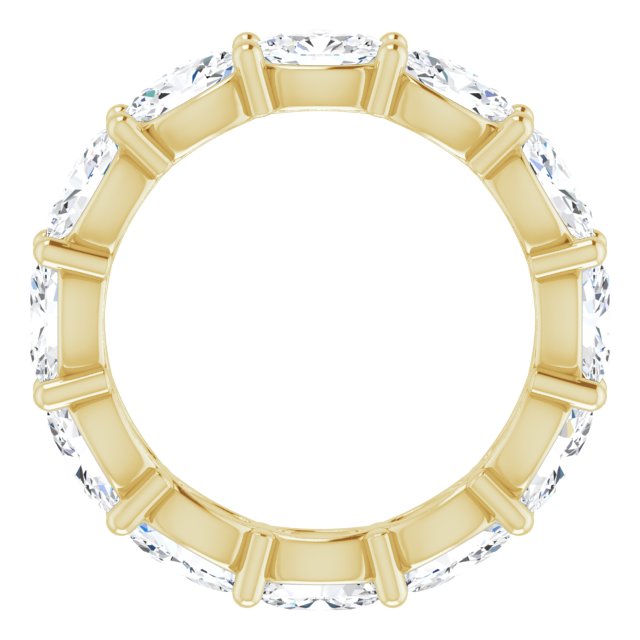 14K Gold Oval Lab-Grown Diamond Eternity Band – 6x4 mm Stones - Yellow Gold - view 2