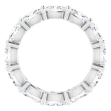 Platinum Oval Natural Diamond Eternity Band – 6x4 mm Stones - view 2
