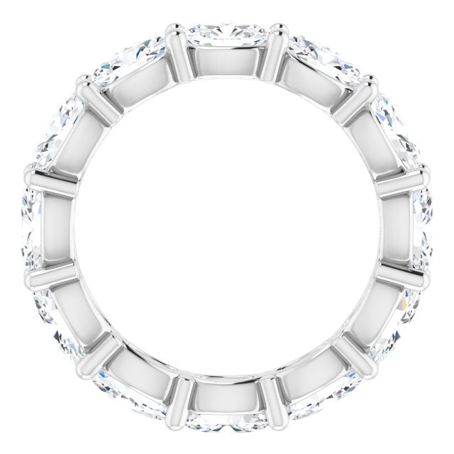Platinum Oval Natural Diamond Eternity Band – 6x4 mm Stones - view 2