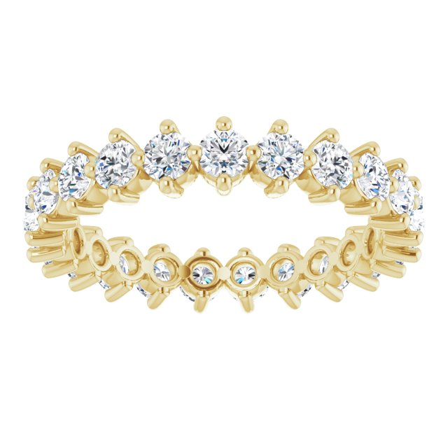 14K Gold Round Lab-Grown Diamond Eternity Band – 2.8 mm Stones - Yellow Gold - view 3