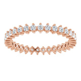 14K Gold Round Lab-Grown Diamond Eternity Band – 1.7 mm Stones - Rose Gold - view 3