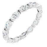 14K Gold Marquise Natural Diamond Eternity Band – 4.5x2.5 mm Stones - White Gold