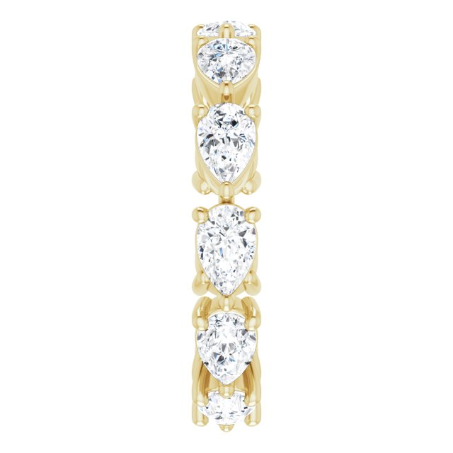 14K Gold Pear Lab-Grown Diamond Eternity Band – 5.5x3.5 mm Stones - Yellow Gold - view 4