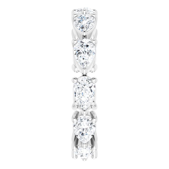 Platinum Pear Natural Diamond Eternity Band – 5.5x3.5 mm Stones - view 4