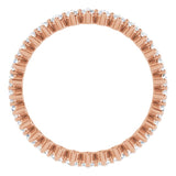 14K Gold Round Lab-Grown Diamond Eternity Band – 2 mm Stones - Rose Gold - view 2