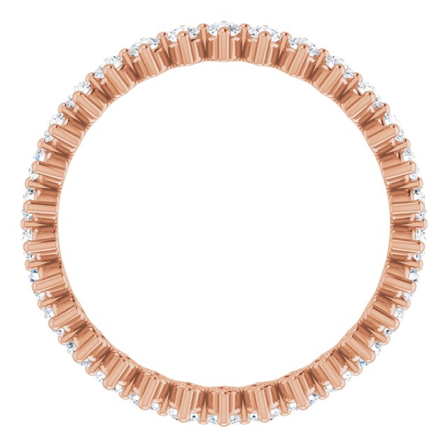 14K Gold Round Lab-Grown Diamond Eternity Band – 2 mm Stones - Rose Gold - view 2