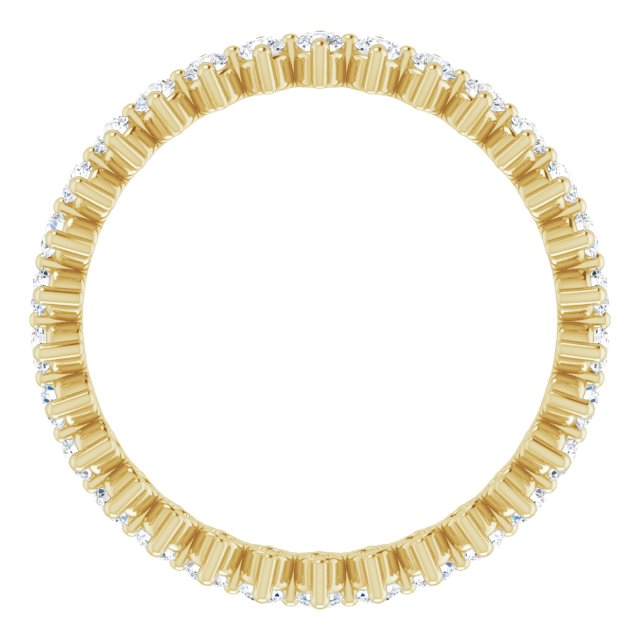 14K Gold Round Lab-Grown Diamond Eternity Band – 2 mm Stones - Yellow Gold - view 2