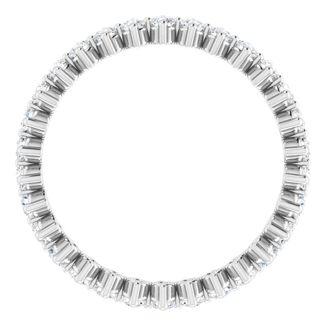 Platinum Round Lab-Grown Diamond Eternity Band – 2 mm Stones - view 2