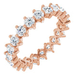 14K Gold Round Lab-Grown Diamond Eternity Band – 3 mm Stones - Rose Gold