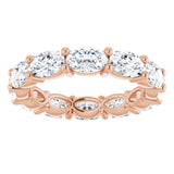 14K Gold Oval Lab-Grown Diamond Eternity Band – 6x4 mm Stones - Rose Gold - view 3