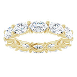 14K Gold Oval Lab-Grown Diamond Eternity Band – 6x4 mm Stones - Yellow Gold - view 3
