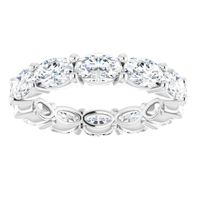 Platinum Oval Lab-Grown Diamond Eternity Band – 6x4 mm Stones - view 3
