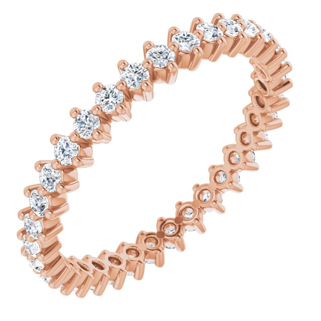 14K Gold Round Lab-Grown Diamond Eternity Band – 1.7 mm Stones - Rose Gold