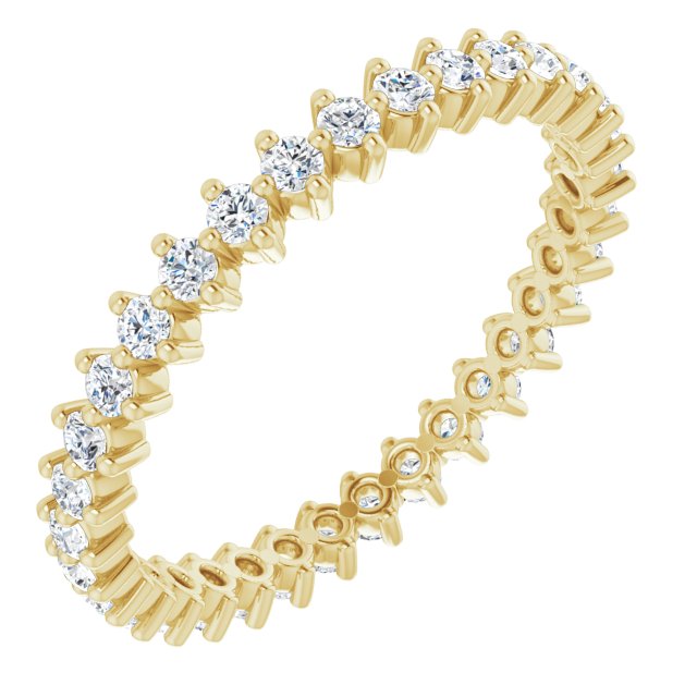 14K Gold Round Lab-Grown Diamond Eternity Band – 1.7 mm Stones - Yellow Gold