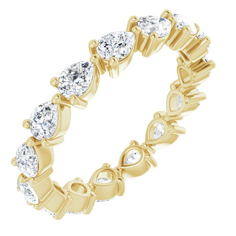 14K Gold Pear Lab-Grown Diamond Eternity Band – 4x3 mm Stones - Yellow Gold