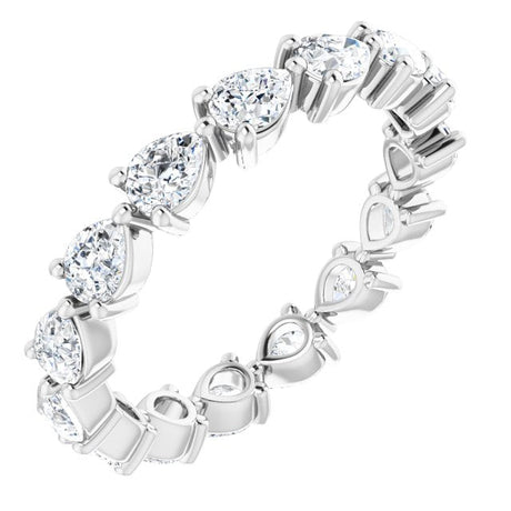 Platinum Pear Lab-Grown Diamond Eternity Band – 4x3 mm Stones