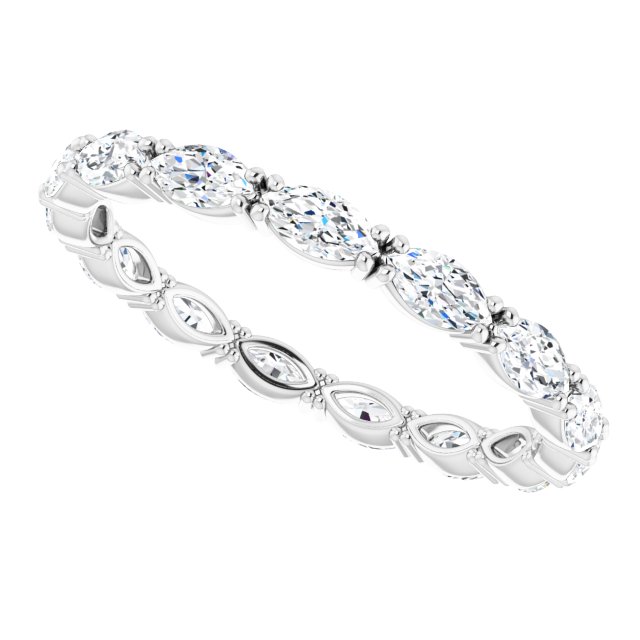 Platinum Marquise Lab-Grown Diamond Eternity Band – 4.3x2.25 mm Stones - view 5