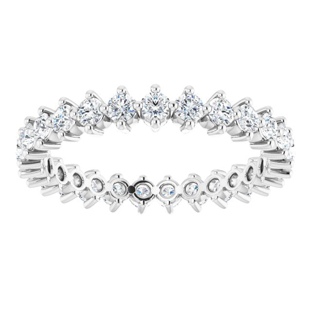 Platinum Round Lab-Grown Diamond Eternity Band – 2.25 mm Stones - view 3