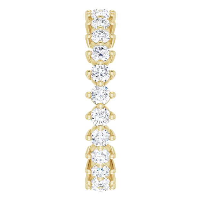 14K Gold Round Lab-Grown Diamond Eternity Band – 2.5 mm Stones - Yellow Gold - view 4