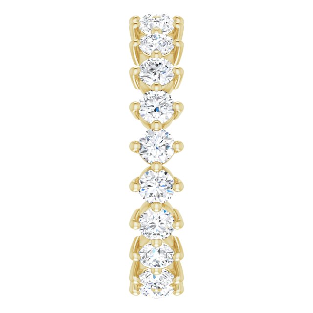 14K Gold Round Lab-Grown Diamond Eternity Band – 3 mm Stones - Yellow Gold - view 4