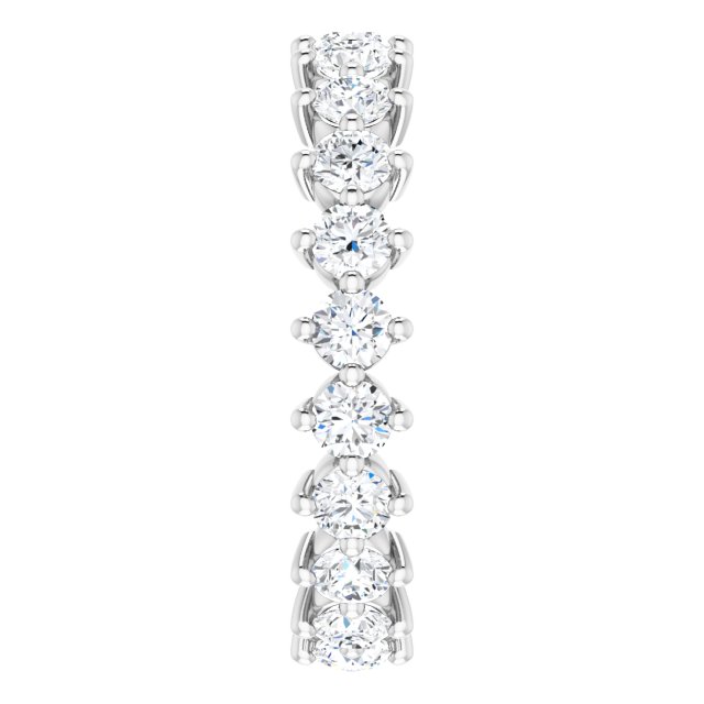 Platinum Round Natural Diamond Eternity Band – 3 mm Stones - view 4
