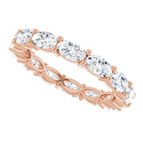 14K Gold Oval Lab-Grown Diamond Eternity Band – 5x3 mm Stones - Rose Gold - view 5