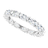 Platinum Oval Lab-Grown Diamond Eternity Band – 5x3 mm Stones - view 5