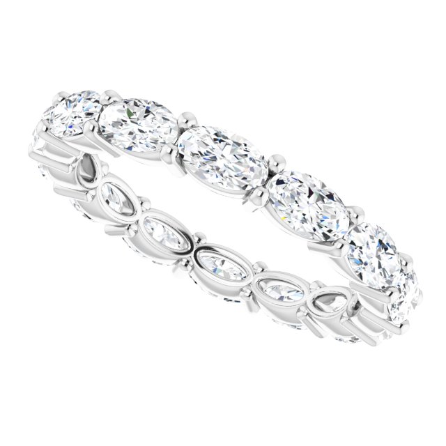 Platinum Oval Lab-Grown Diamond Eternity Band – 5x3 mm Stones - view 5
