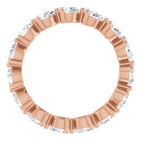 14K Gold Pear Lab-Grown Diamond Eternity Band – 4x3 mm Stones - Rose Gold - view 2