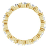 14K Gold Pear Lab-Grown Diamond Eternity Band – 4x3 mm Stones - Yellow Gold - view 2