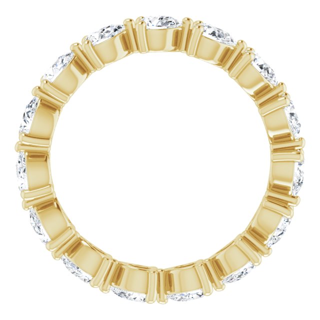 14K Gold Pear Natural Diamond Eternity Band – 4x3 mm Stones - Yellow Gold - view 2