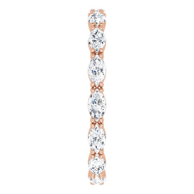 14K Gold Marquise Lab-Grown Diamond Eternity Band – 4.3x2.25 mm Stones - Rose Gold - view 4