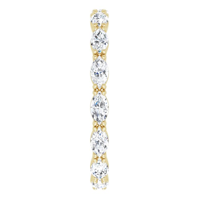 14K Gold Marquise Lab-Grown Diamond Eternity Band – 4.3x2.25 mm Stones - Yellow Gold - view 4