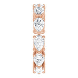 14K Gold Pear Lab-Grown Diamond Eternity Band – 6x4 mm Stones - Rose Gold - view 4
