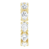 14K Gold Pear Lab-Grown Diamond Eternity Band – 6x4 mm Stones - Yellow Gold - view 4