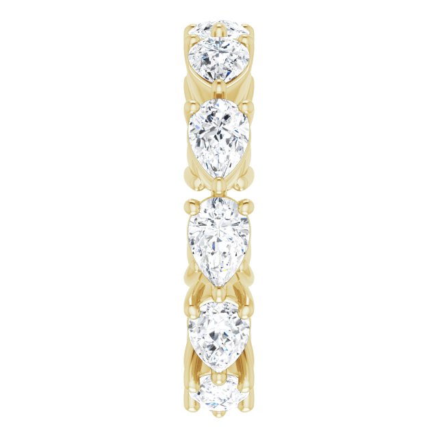 14K Gold Pear Lab-Grown Diamond Eternity Band – 6x4 mm Stones - Yellow Gold - view 4