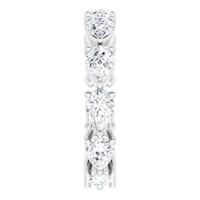 Platinum Pear Natural Diamond Eternity Band – 6x4 mm Stones - view 4