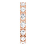 14K Gold Pear Lab-Grown Diamond Eternity Band – 4x3 mm Stones - Rose Gold - view 4