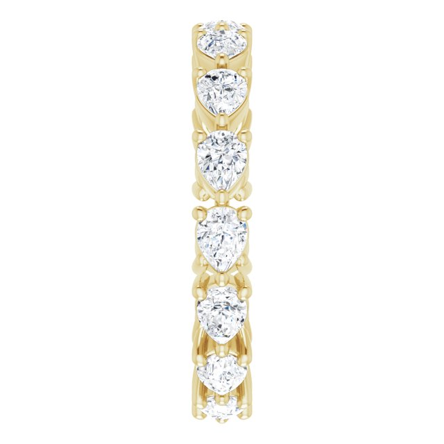 14K Gold Pear Lab-Grown Diamond Eternity Band – 4x3 mm Stones - Yellow Gold - view 4