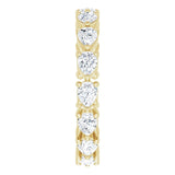14K Gold Pear Natural Diamond Eternity Band – 4x3 mm Stones - Yellow Gold - view 4