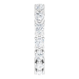 14K Gold Pear Lab-Grown Diamond Eternity Band – 4x3 mm Stones - White Gold - view 4