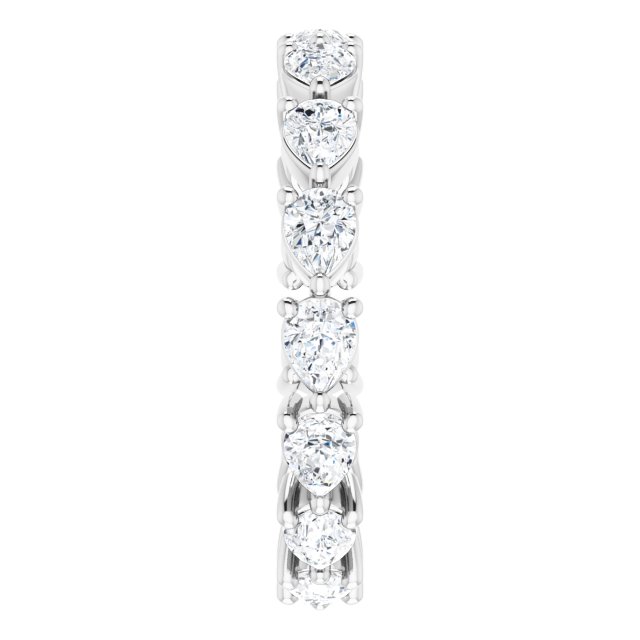Platinum Pear Natural Diamond Eternity Band – 4x3 mm Stones - view 4
