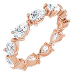 14K Gold Pear Natural Diamond Eternity Band – 5.5x3.5 mm Stones - Rose Gold