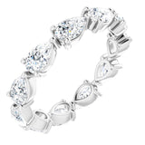 14K Gold Pear Lab-Grown Diamond Eternity Band – 5.5x3.5 mm Stones - White Gold