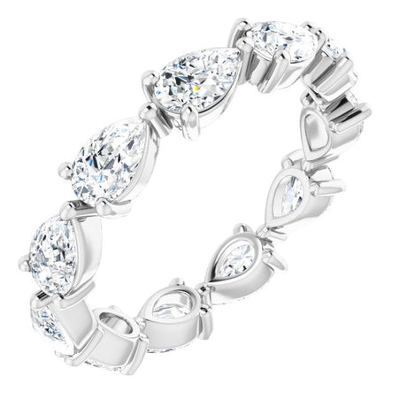 Platinum Pear Lab-Grown Diamond Eternity Band – 5.5x3.5 mm Stones