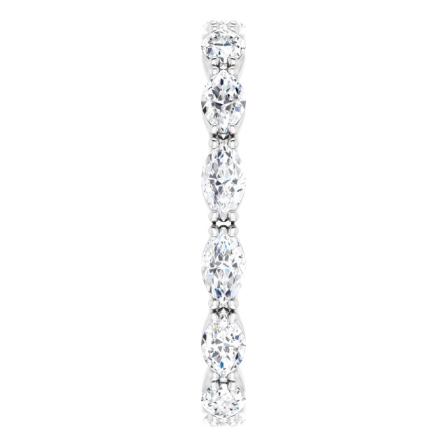 Platinum Marquise Natural Diamond Eternity Band – 4.5x2.5 mm Stones - view 4