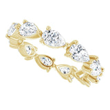 14K Gold Pear Natural Diamond Eternity Band – 5.5x3.5 mm Stones - Yellow Gold - view 5
