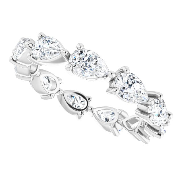 Platinum Pear Natural Diamond Eternity Band – 5.5x3.5 mm Stones - view 5
