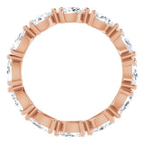 14K Gold Pear Natural Diamond Eternity Band – 5x3 mm Stones - Rose Gold - view 2