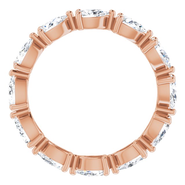 14K Gold Pear Natural Diamond Eternity Band – 5x3 mm Stones - Rose Gold - view 2